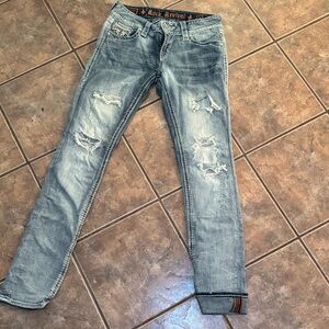 Rock Revival Women's Distressed Blue Jeans